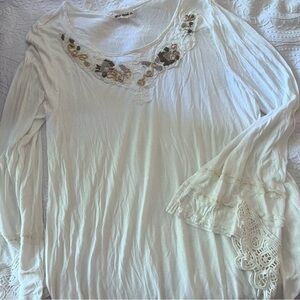 INDIGO THREAD CO boho flare‎ sleeve embroidered top